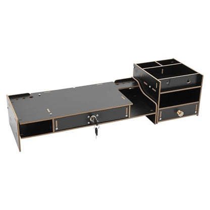 Computer Monitor Stand, Computer Rack with Drawers, Two top Platforms Desk Organizer Monitor Stand with Extra Large Storage Desktop Computer Stand for PC, Laptop, Printer, Screen, TV (06) - size: 06