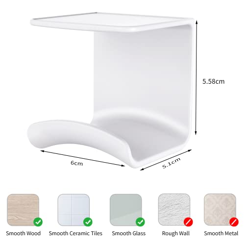 HomeMount Under Desk Headphone Hook - Adhesive Headphone Stand Hanger for Desk - White - color: White