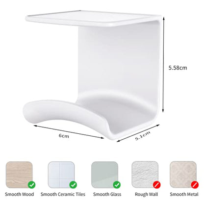 HomeMount Under Desk Headphone Hook - Adhesive Headphone Stand Hanger for Desk - White - color: White