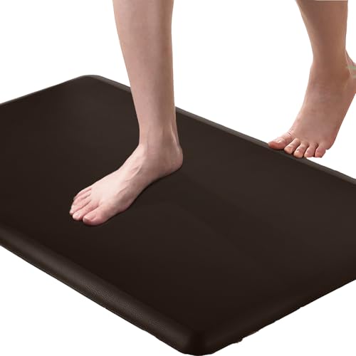 Art3d Anti Fatigue Mat - 1/2 Inch Cushioned Kitchen Mats - Comfort & Non Slip Cushion for Standing Desk, Office or Garage Floor (17.3"x28", Chocolate) - color: Chocolate, size: 28"L x 17.3"W x 0.5"Th