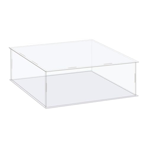 MECCANIXITY Acrylic Display Case Box Clear Dustproof Protection Showcase 10x10x4 Inch for Collectibles Display - size: 10x10x4 Inch