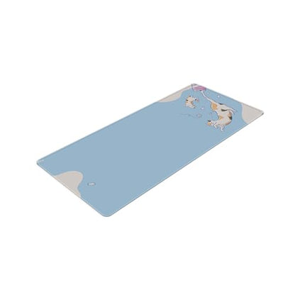 Pixio Mouse Pads - 36 x 16 inch XXL Milky Cats Blue Multifunctional Large Desk Mats for Gaming, Office, Desktop Anti-Slip Waterproof Washable Computer Mouse Mat - color: Blue Milky Cat