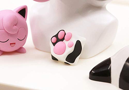SYA ZOMOPLUS Cute Keycaps,Novelty Cat-Claws Keycap 3D Model OEM Profile Keyboard Keycaps Squishy-Paws Custom Key Caps for Cherry MX Switches Mechanical Gaming Keyboard Catpaw ESC-Key Keycap(Cow1pcs) - color: Cow-1pcs