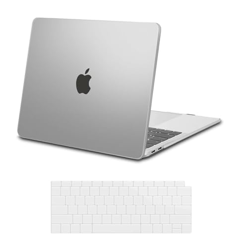 MOSISO Compatible with MacBook Air 13 inch Case M1 2021 2020 2019 2018 Release A2337 A2179 A1932 Touch ID, Plastic Hard Shell Cover&Keyboard Cover for MacBook Air 13.3 inch Case M1, Frost - color: Frost