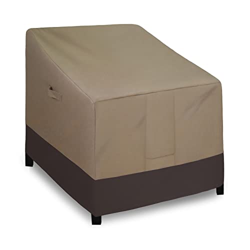 Easy-Going Outdoor Chair Cover Waterproof, Heavy Duty Patio Chair Cover, Windproof Outdoor Furniture Cover with Air Vent (1 Pack-37Wx30Dx31H inch, Camel/Dark Brown) - color: Camel/Dark Brown, size: 1 Pack-37Wx30Dx31H