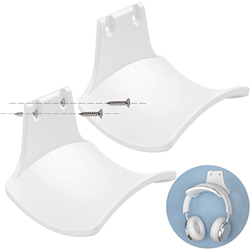 2-Pack Headphone Stand Hanger Wall Hooks, Save Space Headset Stand Holder for Universal Gaming Headset Airpods Max Sony Bose Beats, Strong Adhesive with Screws, White - color: White L(2 Pack)