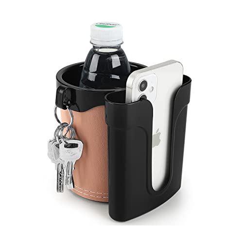 Accmor 3-in-1 Bike Cup Holder with Cell Phone Keys Holder, Bike Water Bottle Holders, Universal Bar Drink Cup Can Holder for Bicycles, Motorcycles, Scooters, Black Beige - color: Black Beige