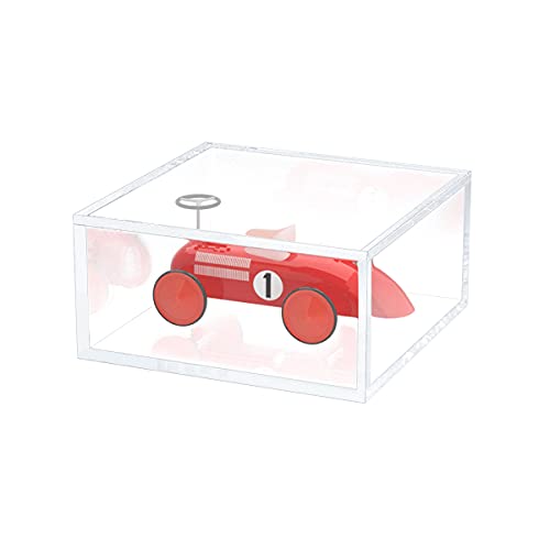 AITEE Decorative Acrylic Box with Lid, Clear Cube Display Case, Multi-Purpose Box Square Container for Holding Staples, Adhesive Tape, Paper Clips, Stamps, Display in Office or Home (X-Large) - size: X-Large