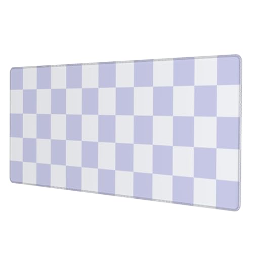 Purple Checkered Aesthetic Gaming Mouse Pad, Large Mouse Pad for Desk Mat XXL XL Mousepad, Big Keyboard Pad Office Desk Accessories Decor - color: Purple Checkered