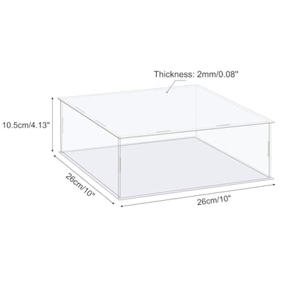 MECCANIXITY Acrylic Display Case Box Clear Dustproof Protection Showcase 10x10x4 Inch for Collectibles Display - size: 10x10x4 Inch