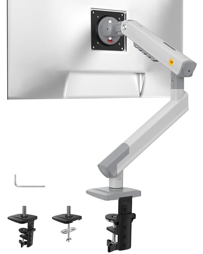 NB SmooVex™ Single Monitor Arm for Monitors 17'' to 32 inch, Mechanical Spring Mount Load up to 9 kg, VESA 75/100 mm Monitor-Mount A5 (White) - color: White