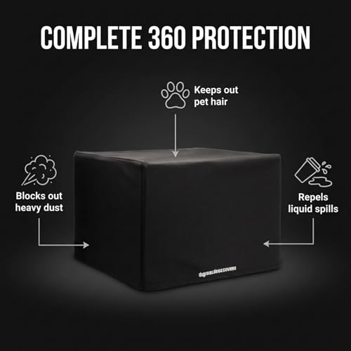DigitalDeckCovers Printer Dust Cover for Brother MFC-J1010DW / J1012DW / J1170DW – Heavy Duty Printer Protector, Water-Resistant, Antistatic, Black Fabric – Protects from Dust, Spills & Scratches