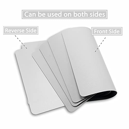 Wipeable Placemats Leather Table Mats Waterproof Heat-Resistant Easy to Clean for Dining Table Set Kitchen Table (2, Slate Grey) - color: Slate Grey, size: set of 2