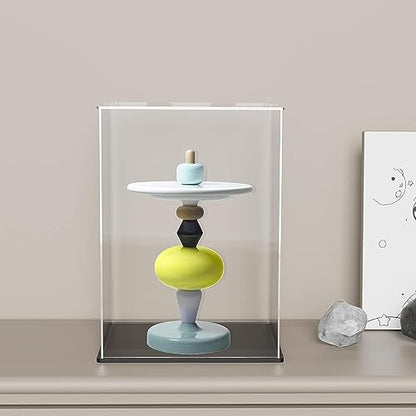 Acrylic Box with Matt Black Base, Simple Self-Assembly Display Case, 14'' Tall Case with Lid for Collectibles, Toys and Jewelry (10x10x14 inch) - color: Matt Black, size: 10x10x14 inch