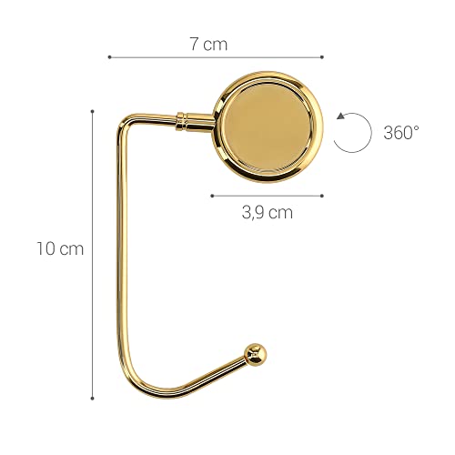 kwmobile Purse Hook for Table - Set of 2 Purse Holder - Handbag Hanger - Portable Bag Holder - Bag Hooks for Desk - Table Hook Gold - color: Gold