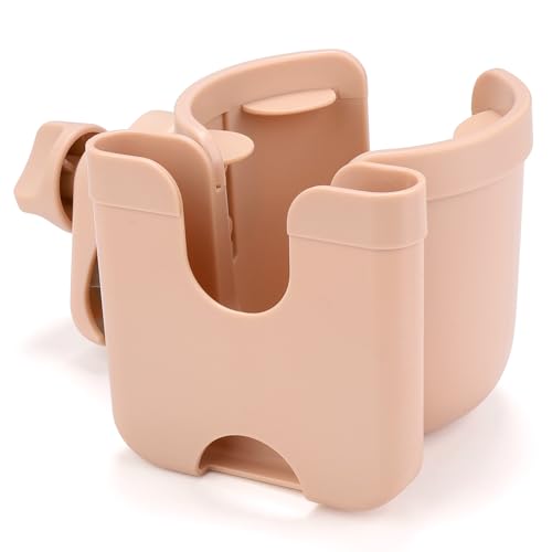 Accmor Stroller Cup Holder with Phone Holder, Bike Cup Holder, Universal Cup Holder for Uppababy Nuna Doona Strollers, 2-in-1 Cup Holder for Walker, Wheelchair, Scooter - color: All Pink