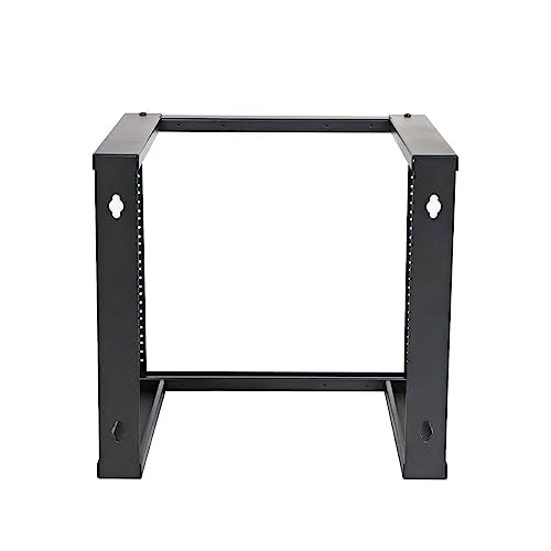 AEONS 9U Open Frame Wall Mount 19-Inch IT Network Server A/V Equipment Rack 16" Depth 12-24 Threaded 2-Post Mounting, Black - style: 9U-16"D
