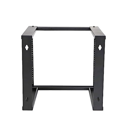 AEONS 9U Open Frame Wall Mount 19-Inch IT Network Server A/V Equipment Rack 16" Depth 12-24 Threaded 2-Post Mounting, Black - style: 9U-16"D