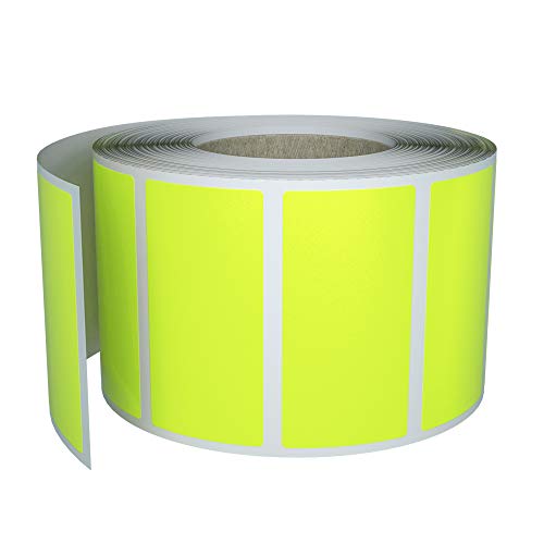 Royal Green Color Coding Labels Stickers Roll in Neon Yellow (1.57 inch x 0.75 inch) Rectangle Folder Label Write on Surface (40mm x 19mm) - 500 Pack - color: Neon Yellow, size: 500