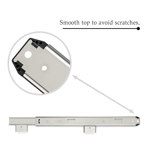 FRMSAET Heavy Duty 12/14/16/18 inches Thickness Steel Construction Ball Bearing Keyboard Slides Keyboard Drawer Slides Tray Accessories Cabinet Furniture Hardware Rails (16 inches, Silver) - color: Silver, size: 16 Inch