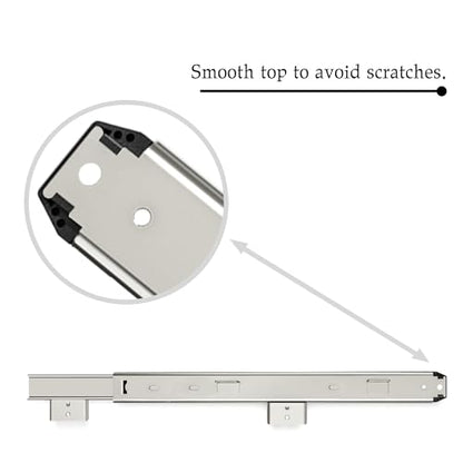 FRMSAET Heavy Duty 12/14/16/18 inches Thickness Steel Construction Ball Bearing Keyboard Slides Keyboard Drawer Slides Tray Accessories Cabinet Furniture Hardware Rails (16 inches, Silver) - color: Silver, size: 16 Inch