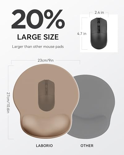 Mouse Pad with Wrist Rest, Ergonomic Mouse Pads for Desk, Office Non-Slip Mousepad with Gel Wrist Support(Coffee Brown, 10.6''L x 9''W) - color: Coffee
