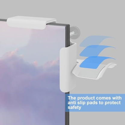 Headphone Holder for Screen, Plastic Headphone Stand, Headset Stand Suitable for AirPods Max, Sony, Bose, Beats and More (White) - color: White