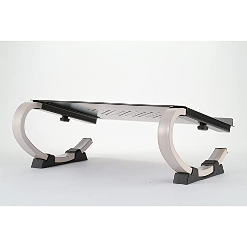 Allsop Redmond Adjustable Laptop Stand, Vented Curved Sturdy Metal Ergonomic Riser, Black (ASP30498) - style: Laptop Stand