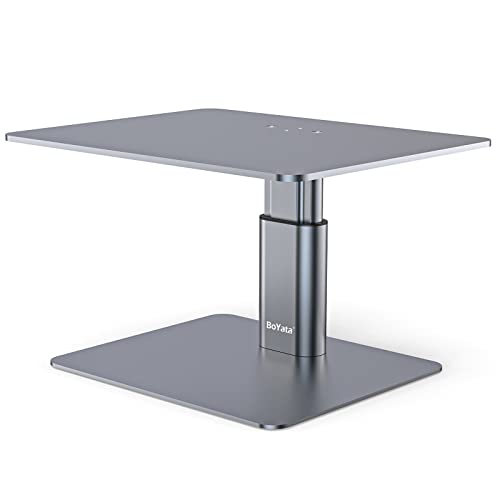 BoYata Monitor Stand, Adjustable Monitor Riser Metal Computer Stand Compatible with TV, PC, Laptop, Computer, iMac, and All Screen Display-Space Grey - color: Space Grey