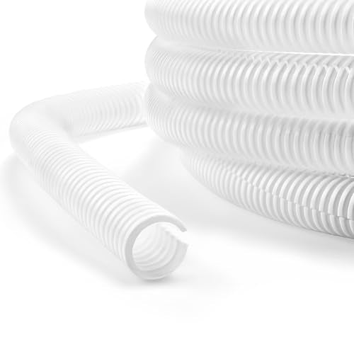 10ft 1/4inch Cable Management, White Wire Loom Tubing Cord Protector, Cable Sleeve Wire Wrap, Cord Wrap for Computer Cord Organizer, Office, Home, ect - color: White, size: 1/4"-10ft