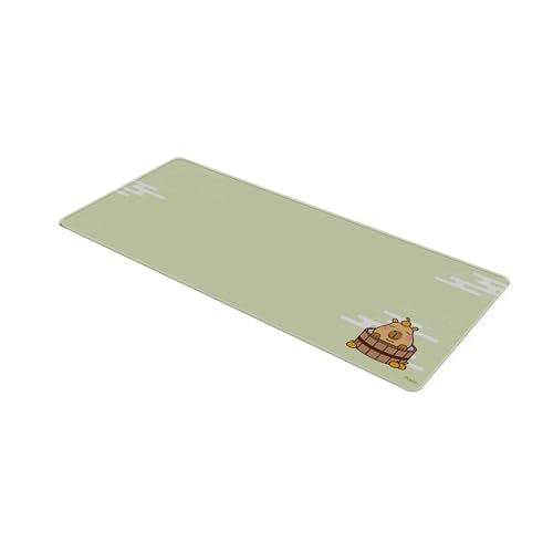 Pixio Mouse Pads - 36 x 16 inch XXL Capybara Green Multifunctional Large Desk Mats for Gaming, Office, Desktop Anti-Slip Waterproof Washable Computer Mouse Mat - color: Green Capybara