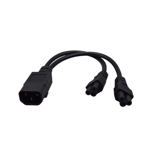 IEC 320 C14 to Dual C5 Y-Splitter Power Cord, 1FT/0.32M, 10A 250V, C14 Male to 2 IEC C5 Female Adapter Cable for Laptop, Notebook, PDU, UPS - color: C14 to 2* C5