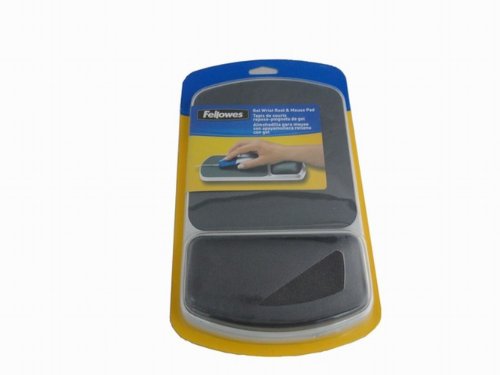 Fellowes Gel Mouse Pad Wrist Support - Graphite (91741) (Pack of 4) - size: 10.1L x 6.3W inches (Pack of 4)