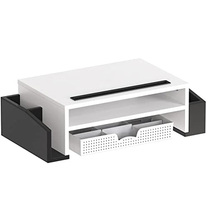 Simple Houseware Desk Monitor Stand Riser with Adjustable Organizer Tray, Dual Tone - Black / White - color: Panda