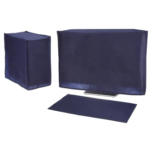PATIKIL Computer Dust Cover Set, 24" Monitor Keyboard and Host PC Dust Proof Computer Protection Case for Desktop PC CPU Protector - 3Pcs (Blue) - size: 24"
