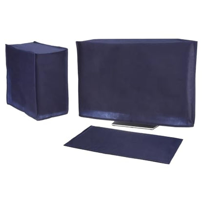 PATIKIL Computer Dust Cover Set, 24" Monitor Keyboard and Host PC Dust Proof Computer Protection Case for Desktop PC CPU Protector - 3Pcs (Blue) - size: 24"