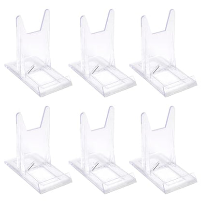 6 Pcs Acrylic Plate Stands Plastic Display Holders, Plastic Display Holders Clear for Wallet Purses Handbag Bag Jewelry Display Adjustable Organizer for Home Office Display Party Decoration