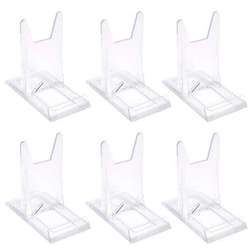 6 Pcs Acrylic Plate Stands Plastic Display Holders, Plastic Display Holders Clear for Wallet Purses Handbag Bag Jewelry Display Adjustable Organizer for Home Office Display Party Decoration