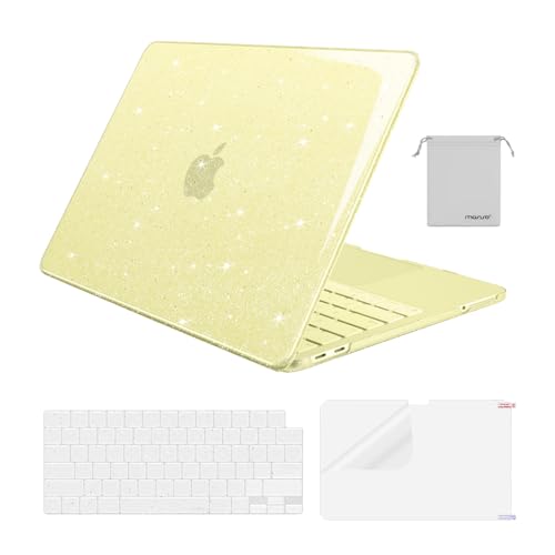 MOSISO Sparkly Glitter Case Compatible with MacBook Neo Case 13 inch 2026 Release Model A3404 with A18 Pro Chip, Crack-Resistant Protective Hard Shell Case&Keyboard Cover&ScreenFilm&Pouch, Citrus - color: Citrus