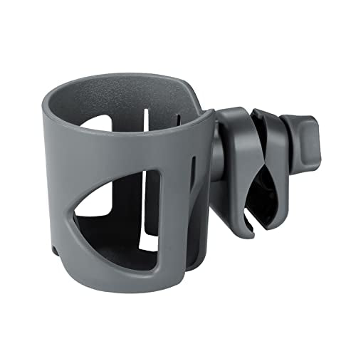 Accmor Stroller Cup Holder, Universal Cup Holder for Walker Wheelchair Bike, 360° Rotatable Stroller Cup Holder Attachment Accessories for Walker, Wheelchair, Scooter - color: Grey