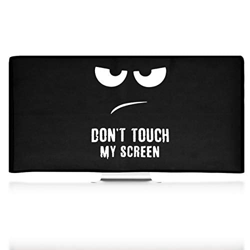 kwmobile Computer Monitor Cover Compatible with 34-35" monitor - Don't Touch My Screen White/Black