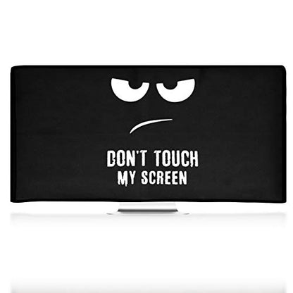 kwmobile Computer Monitor Cover Compatible with 34-35" monitor - Don't Touch My Screen White/Black