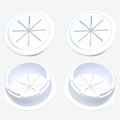 Aifeier ET 2PCS Desk Grommet 2 Inch/50mm Rubber Cable Wire Grommet Cable Hole Cover for Managing and Hiding Office PC Desk Cable Cord (White) - size: Detachable 2 Inch/50mm(White)