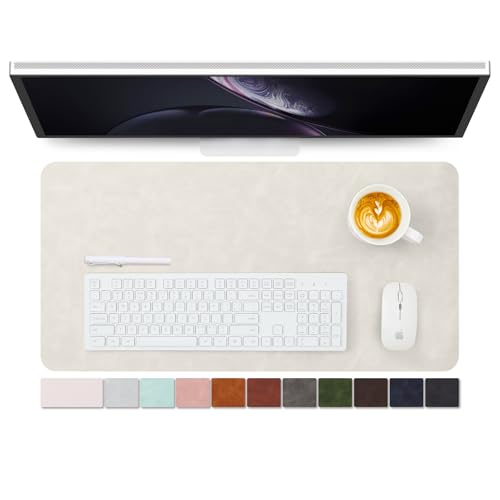 Distressed Leather Desk Mat - Non-Slip PU Desk Pad for Office and Home - Desk Organization and Accessories - Ideal for Large Mouse Pad and Desk Mats on Top of Desks(Sandstone,27.6"x 13.8") - color: Sandstone, size: 27.6" x 13.8"