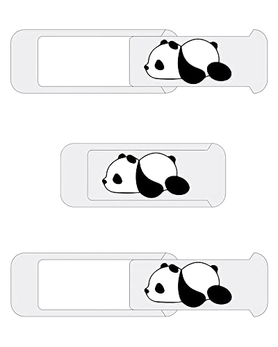 Laptop Camera Cover Slide,Webcam Cover Slide,Protecting Your Privacy Security & Shelter from Breath Lamp – Cute Pattern Design 丨 Fits Laptop & Desktop, PC – Ultrathin for iMac(Cute Panda) - color: Cute Panda - White