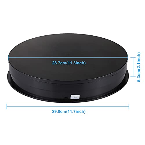 PULUZ 360 Degree Photography Turntable Rotating Display Stand, 11.2in(28cm) Diameter 360 Degree Turntable Display Stand for Photography Video Shooting Props Jewelry, Max Load 44Lb (Black) - size: 11.3inch/Black