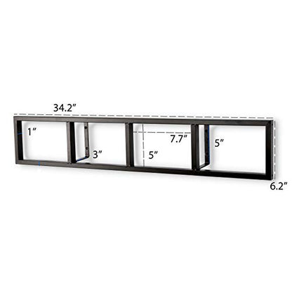 You Have Space Black Floating Shelves for Wall, 34 Inch Video Games CD DVD Storage Shelves, Cube Storage Organizer Shelf Set of 3