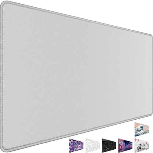 Large Mouse Pad, Desk Mat Large Office Desk Pad Gaming Mouse Pad with Stitched Edges, 31.5" x 15.7" Mousepad with Non-Slip Waterproof Rubber Base for PC Laptop Home Office Accessories, Gray - color: Gray, size: 31.5" x 15.7"