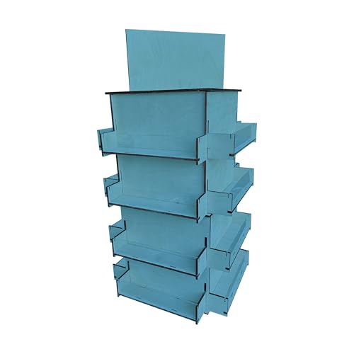 TORCHED DISPLAYS 4-Sided Rotating Display Stand - Craft Shows, Trade Shows, Markets - Small & Medium-Sized Items like Stickers, Postcards, Coasters, Note Pads, Napkins, Easy to Assemble (Blue) - color: Blue