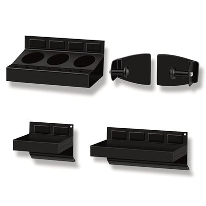 C&T 4-Piece Magnetic Toolbox Shelf, Tray and Holder Set, Magnetic Toolbox Tray Set, Tool Box for Cabinet Side Shelf Storage Van Workshop, Tool Organization and Storage
